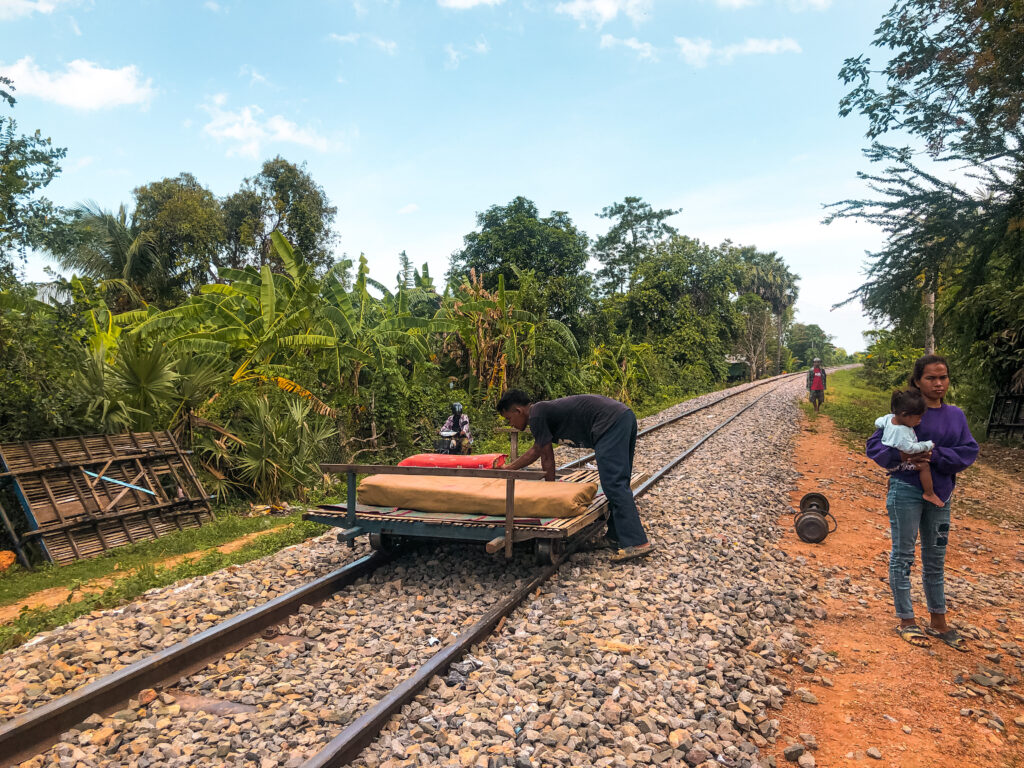 the Bamboo Train in Battambang