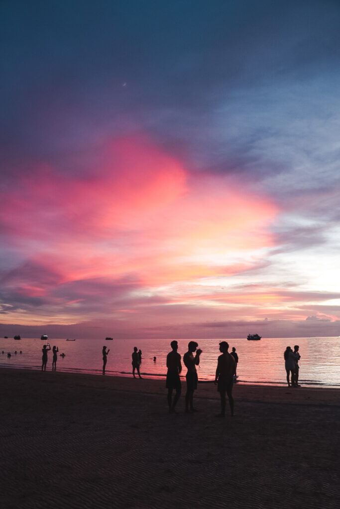 Sunset on the beach on Koh Tao